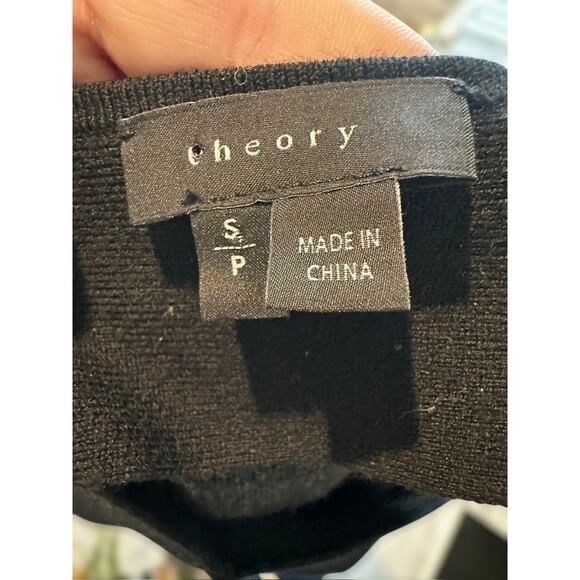 Theory Mini Pencil Knit Wool Skirt in Black Houndstooth Print Size Small - Picture 2 of 8